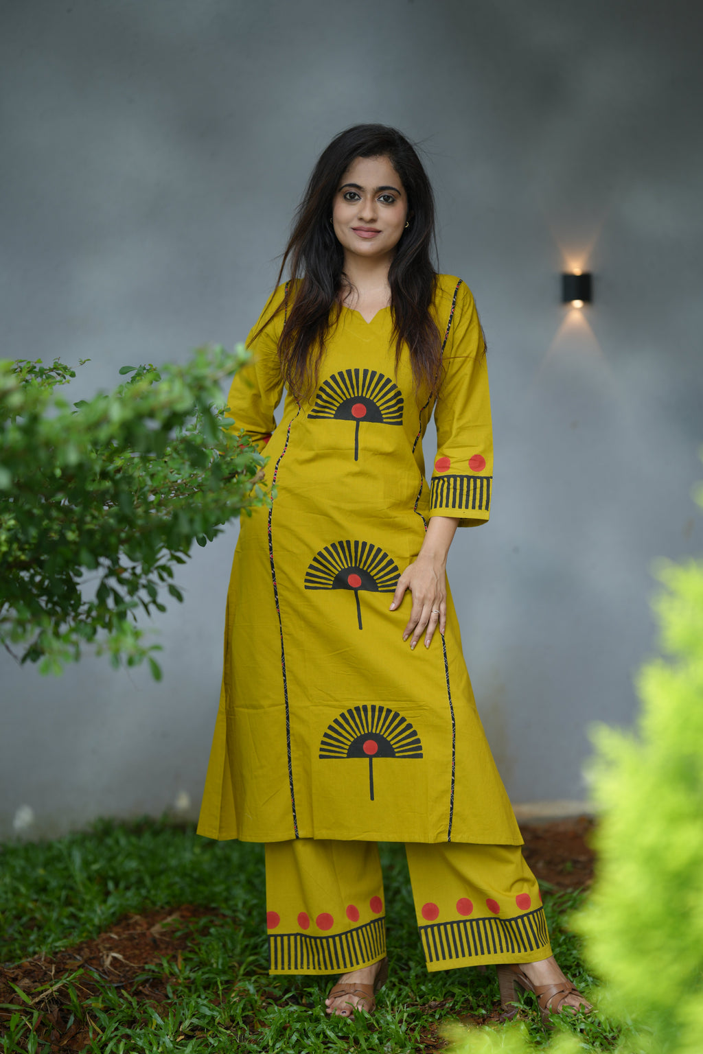 IRA DABU COTTON KURTA SET (MUSTARD)