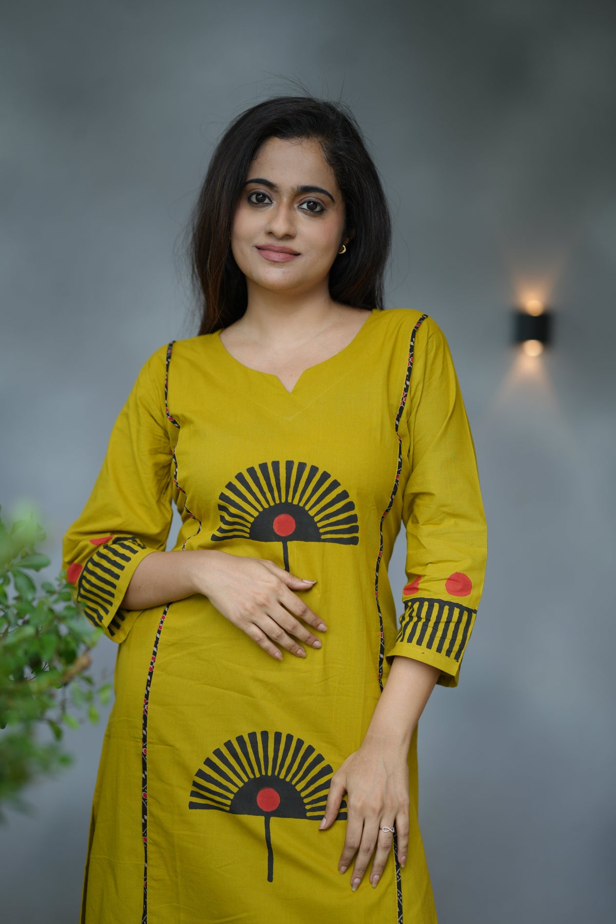 IRA DABU COTTON KURTA SET (MUSTARD)