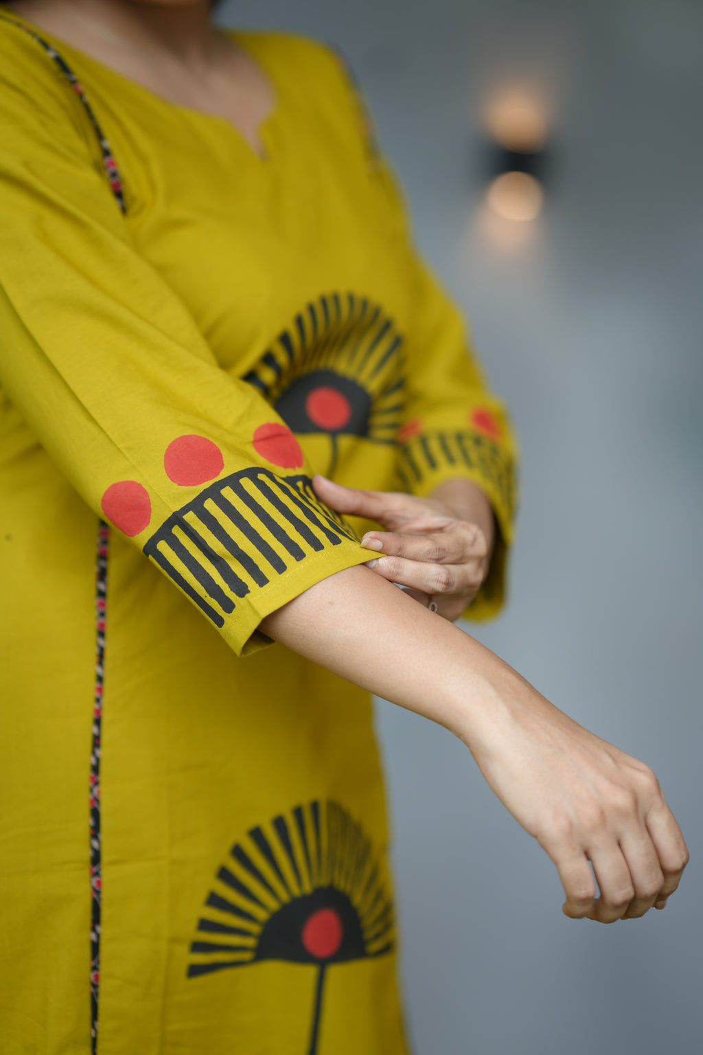 IRA DABU COTTON KURTA SET (MUSTARD)