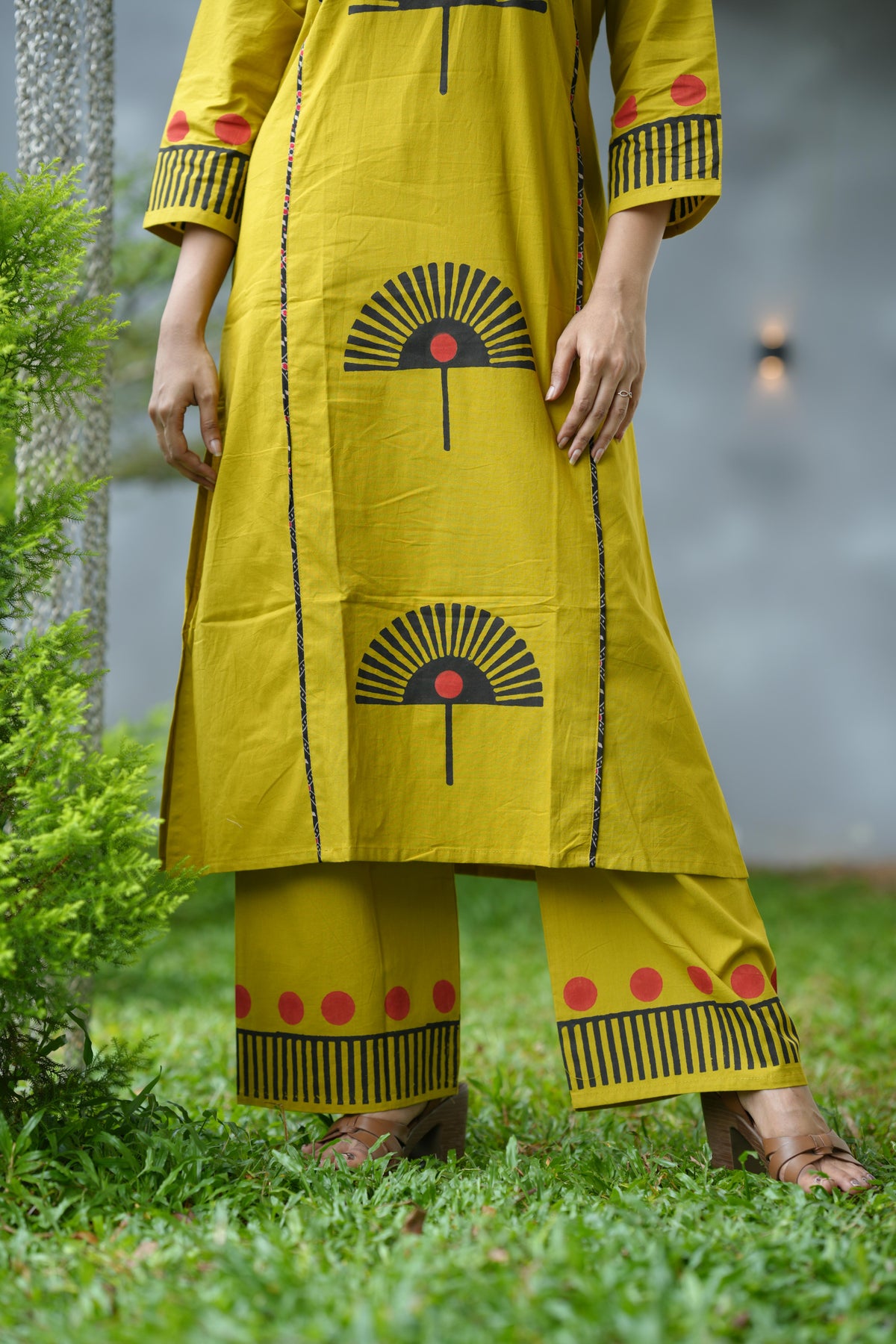 IRA DABU COTTON KURTA SET (MUSTARD)