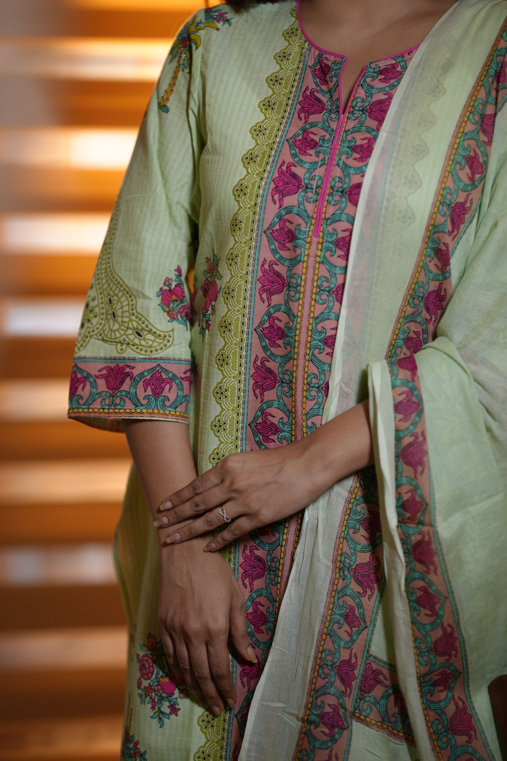 EDEN FLORAL COTTON SUIT SET (SAGE GREEN)