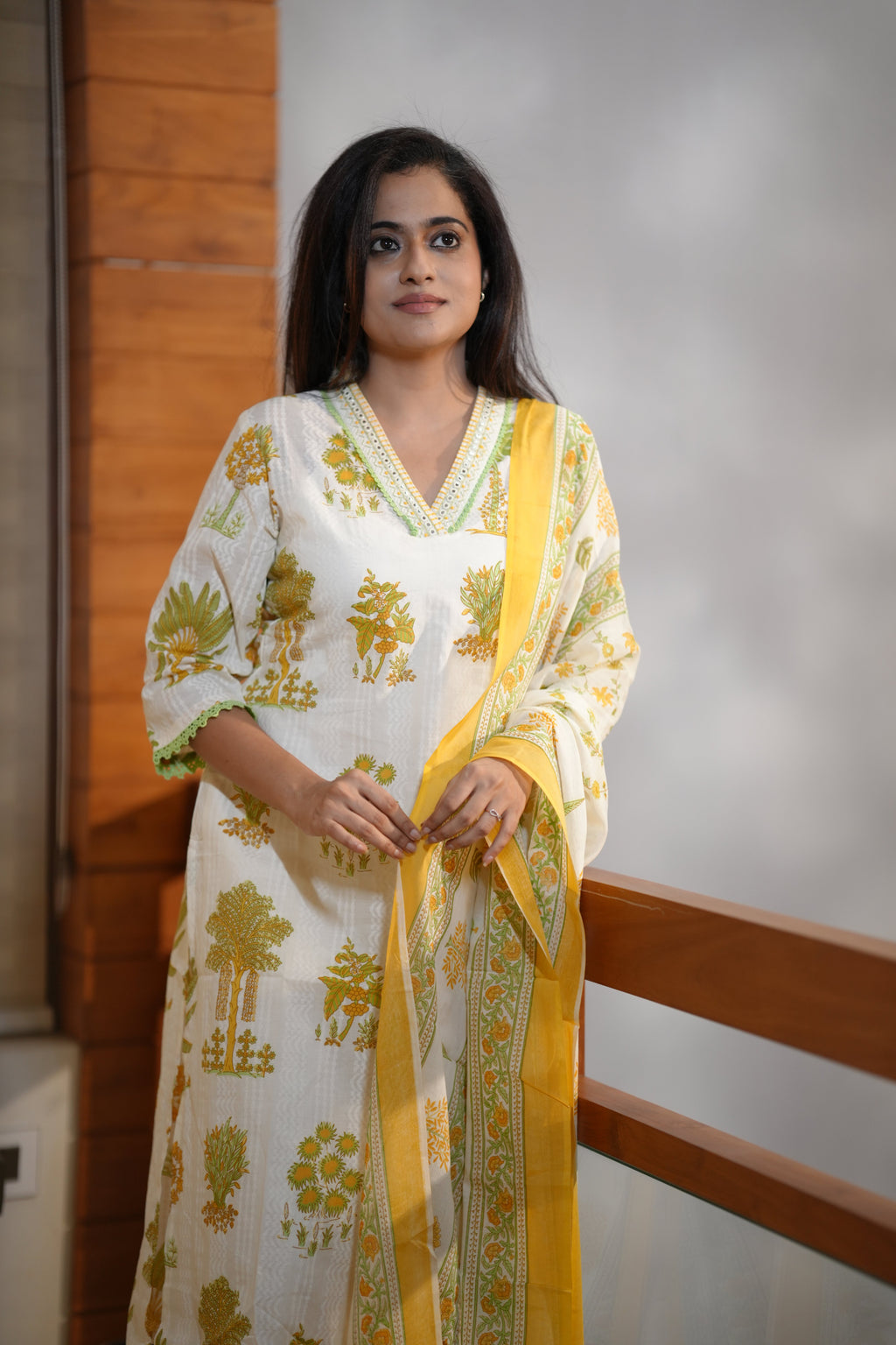 PALM BOTANICA COTTON SUIT SET (IVORY)