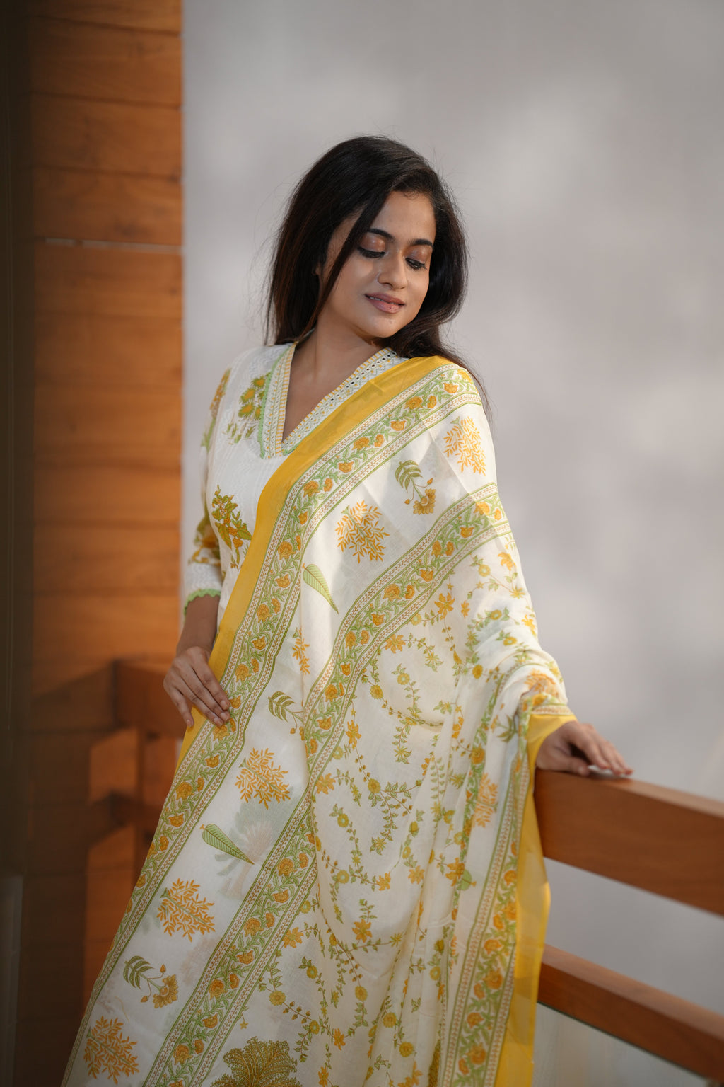 PALM BOTANICA COTTON SUIT SET (IVORY)