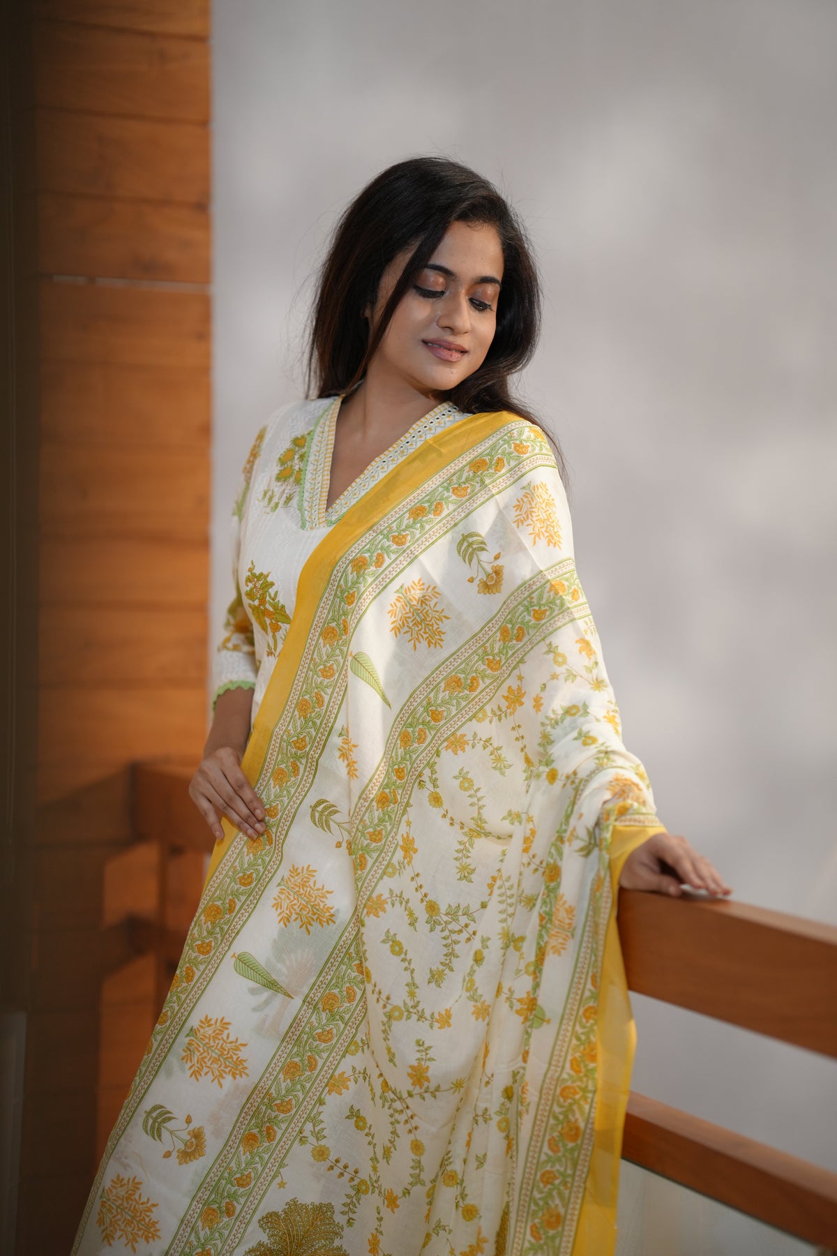 PALM BOTANICA COTTON SUIT SET (IVORY)