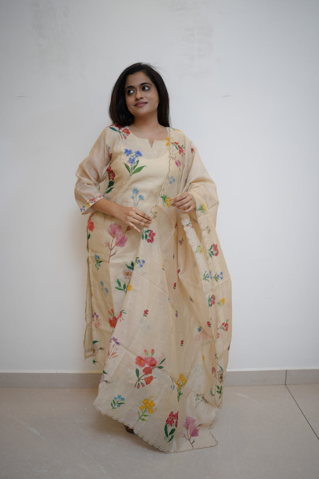 LINA KANTHA SUIT SET (BEIGE)