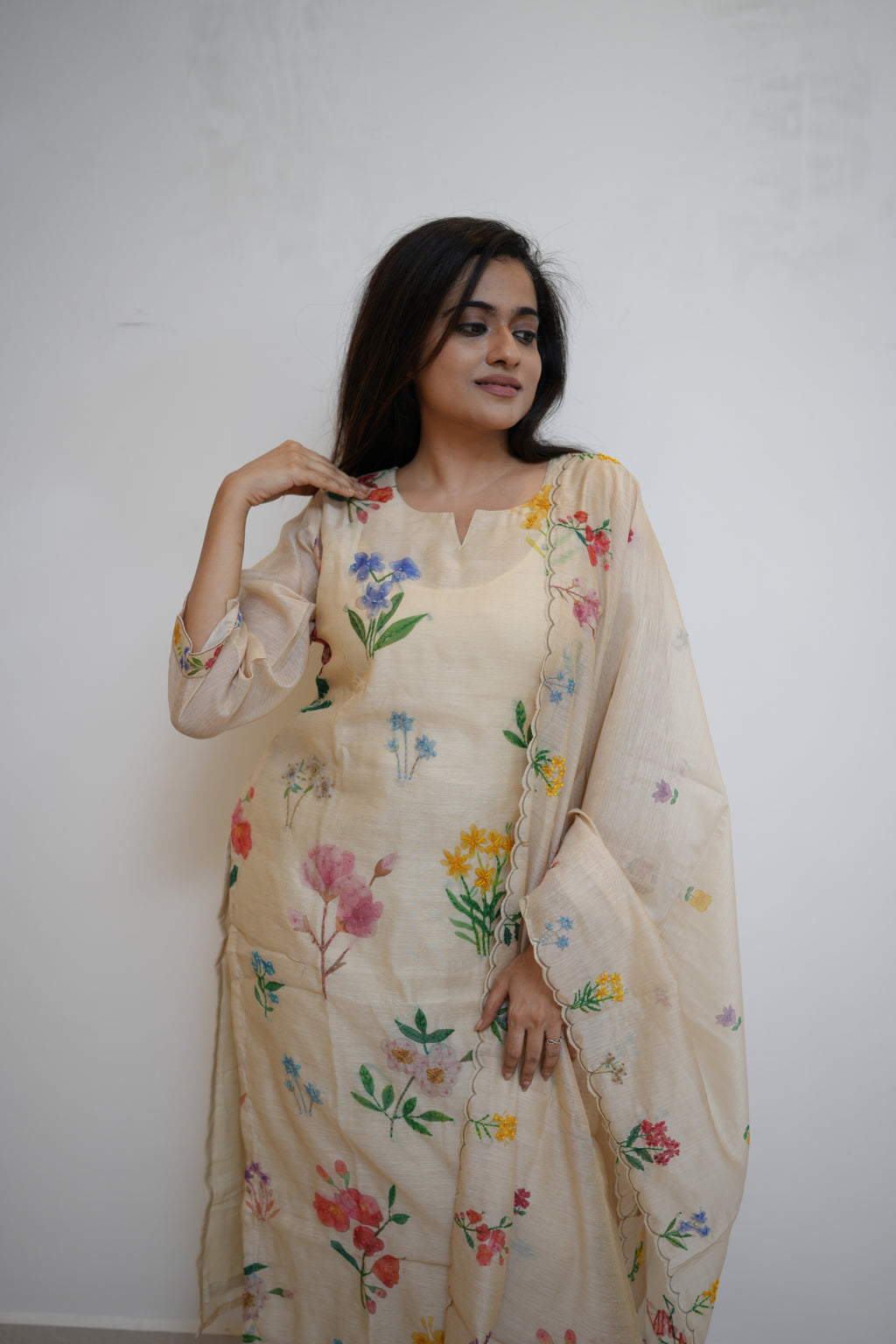 LINA KANTHA SUIT SET (BEIGE)