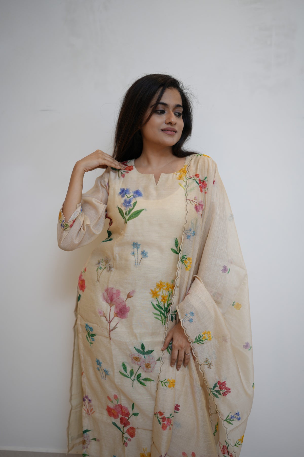 LINA KANTHA SUIT SET (BEIGE)