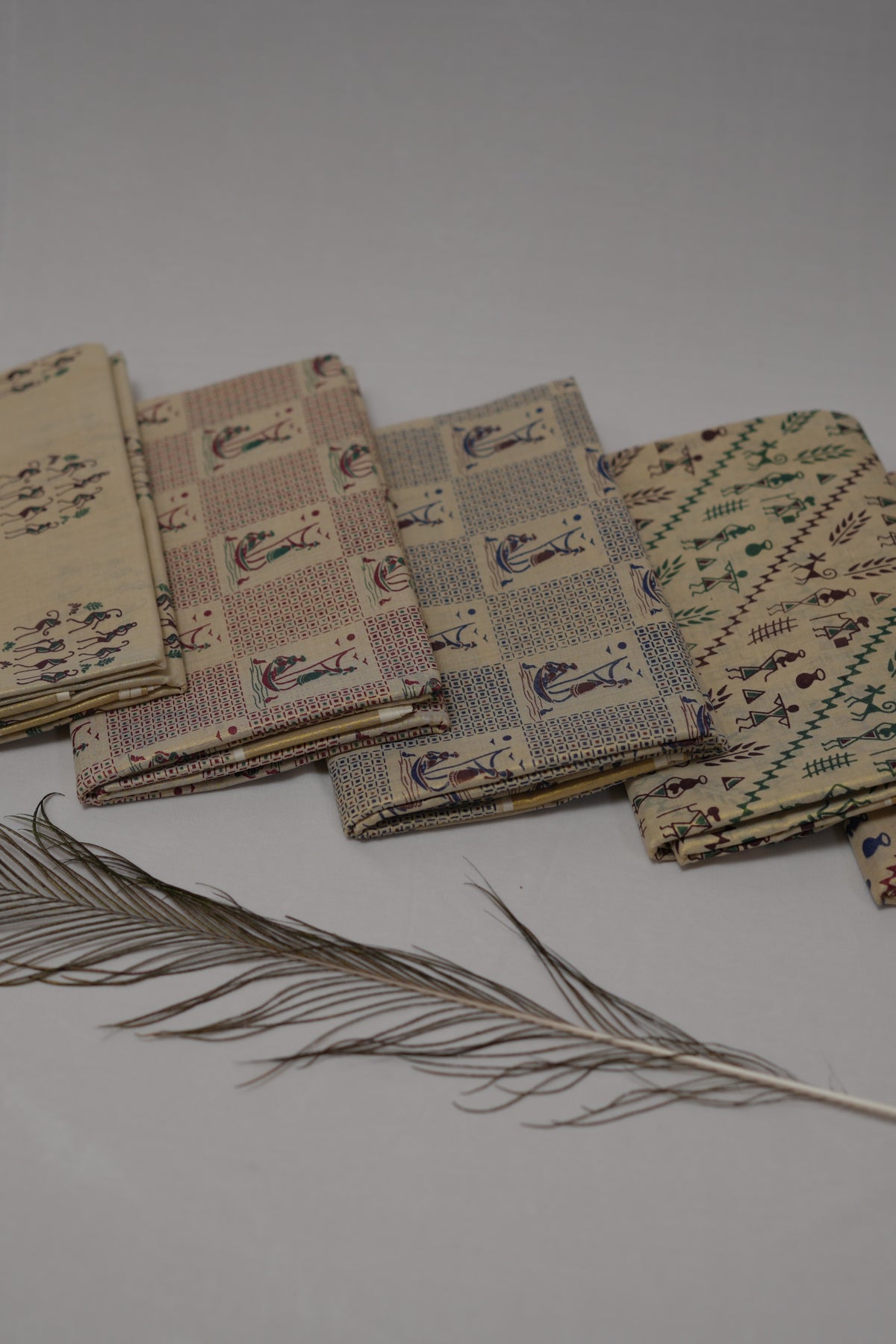 GOLD TISSUE FOLK ART KERALA SET SAREE