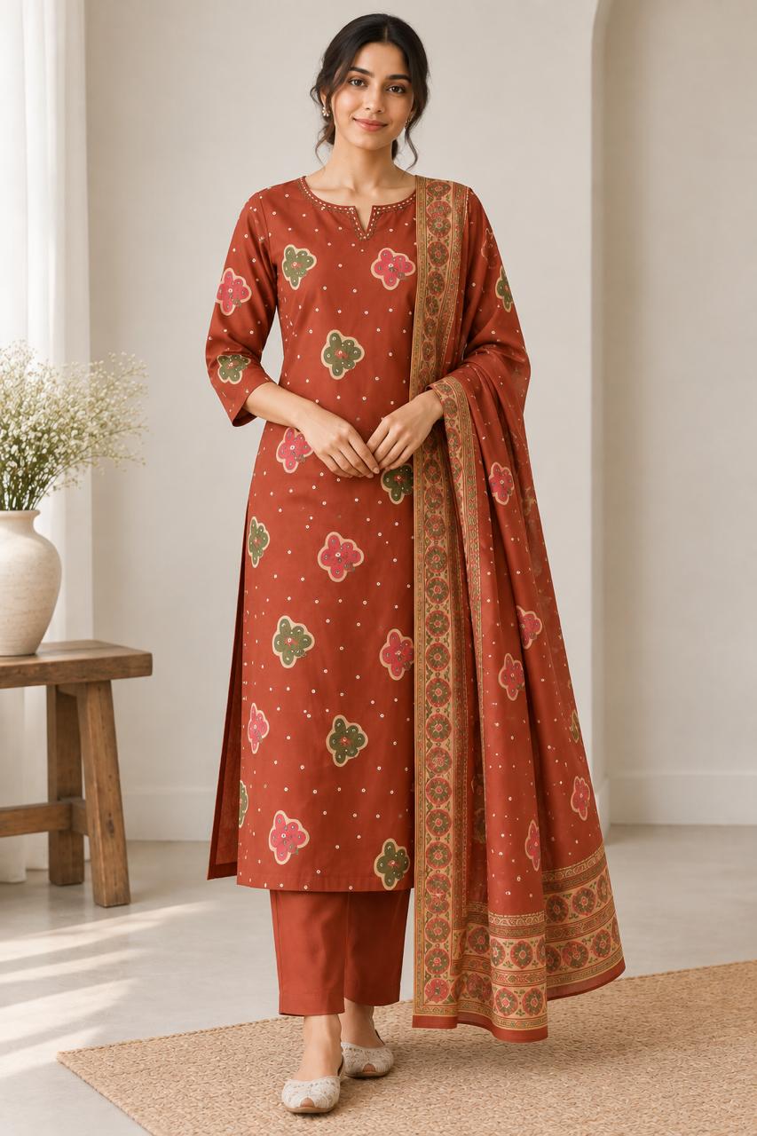 AMARA FLORAL COTTON SUIT SET