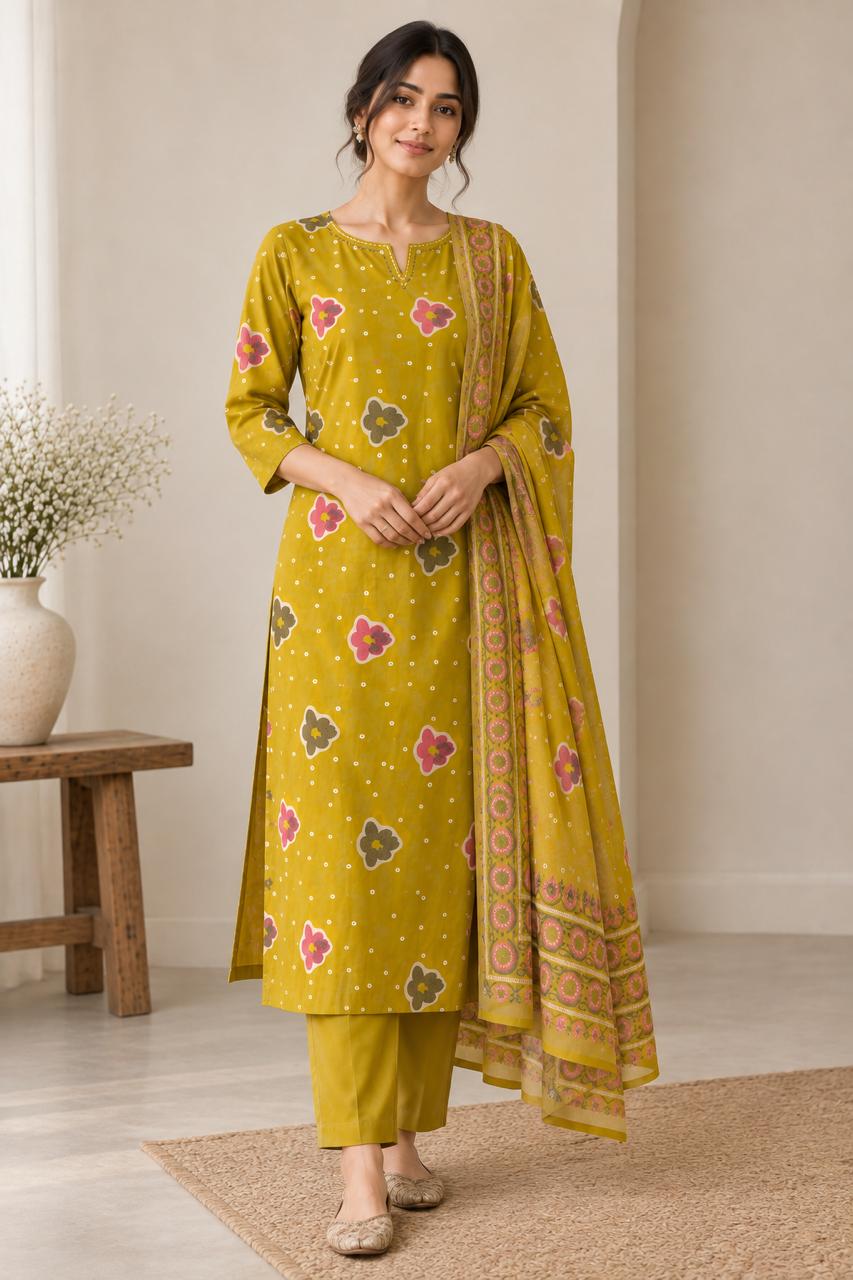 AMARA FLORAL COTTON SUIT SET