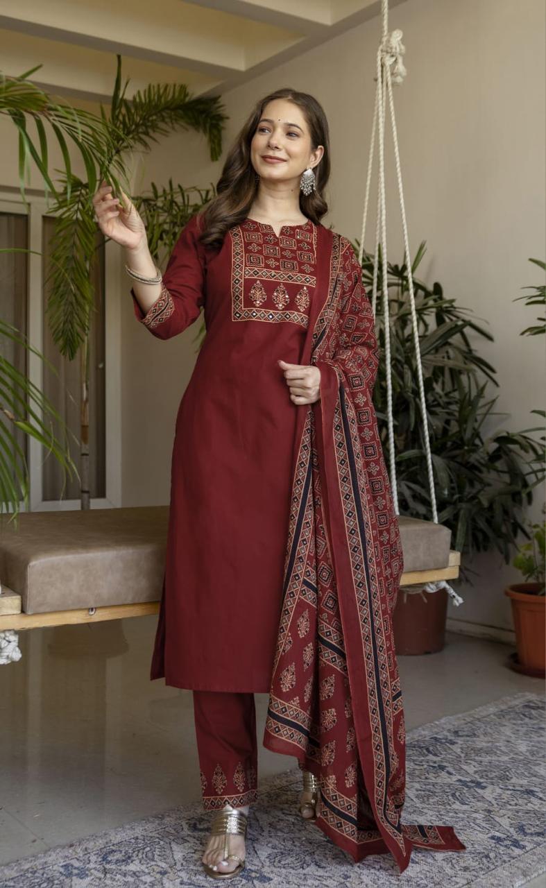 AJRAKH ARTISAN COTTON SUIT SET