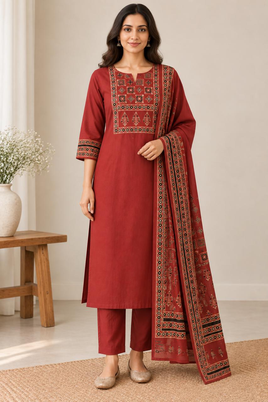 AJRAKH ARTISAN COTTON SUIT SET