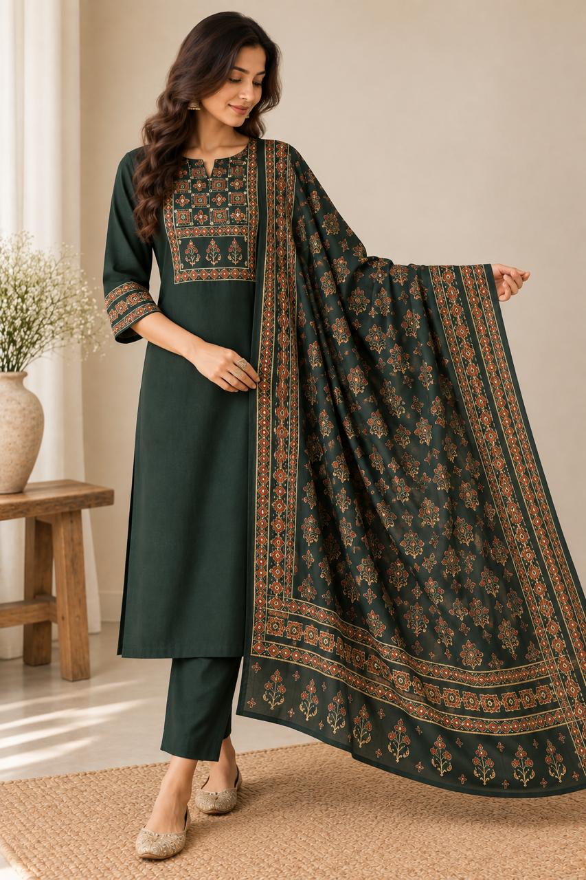 AJRAKH ARTISAN COTTON SUIT SET