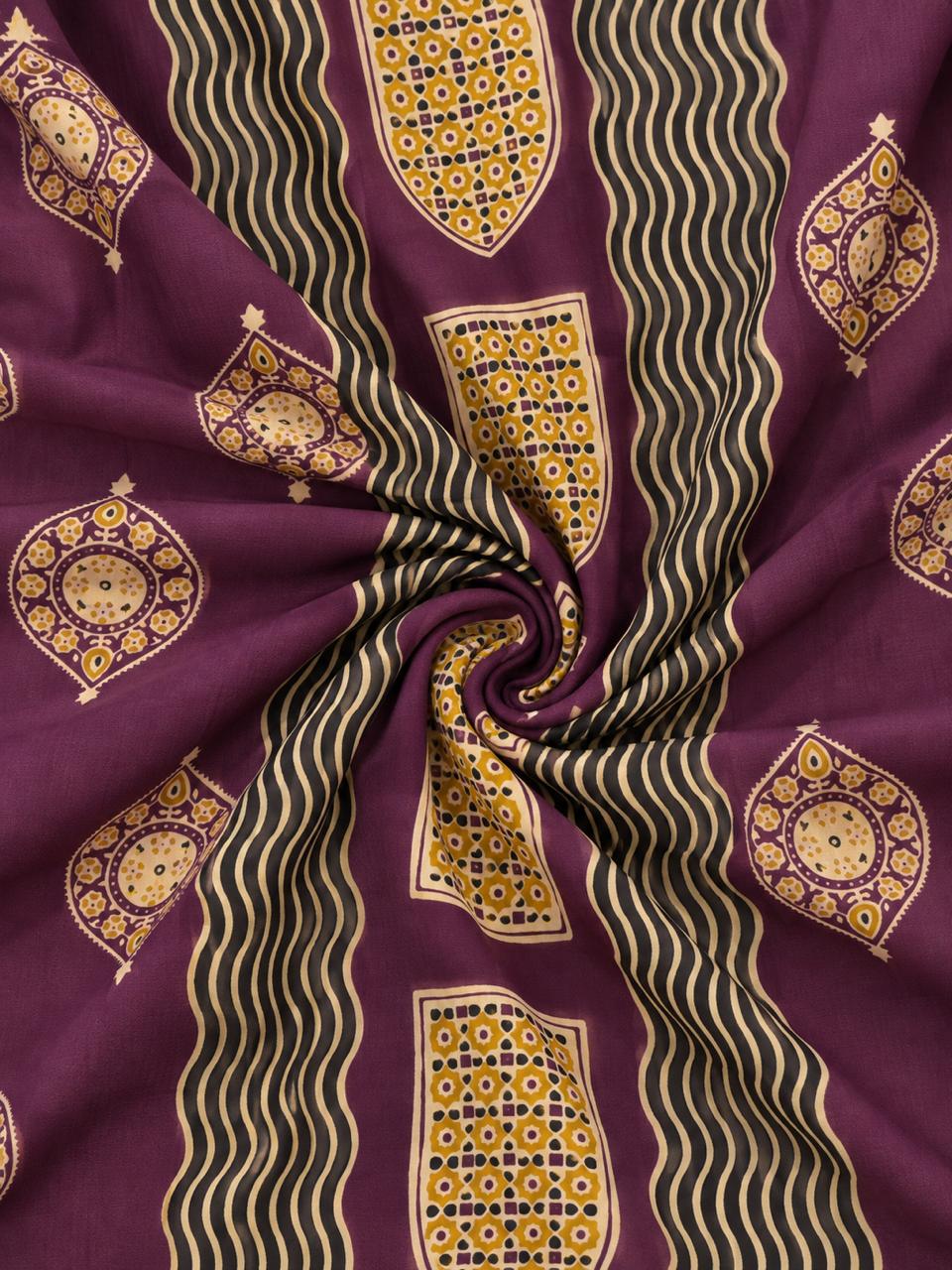 AJRAKH HERITAGE COTTON SUIT SET (PLUM)