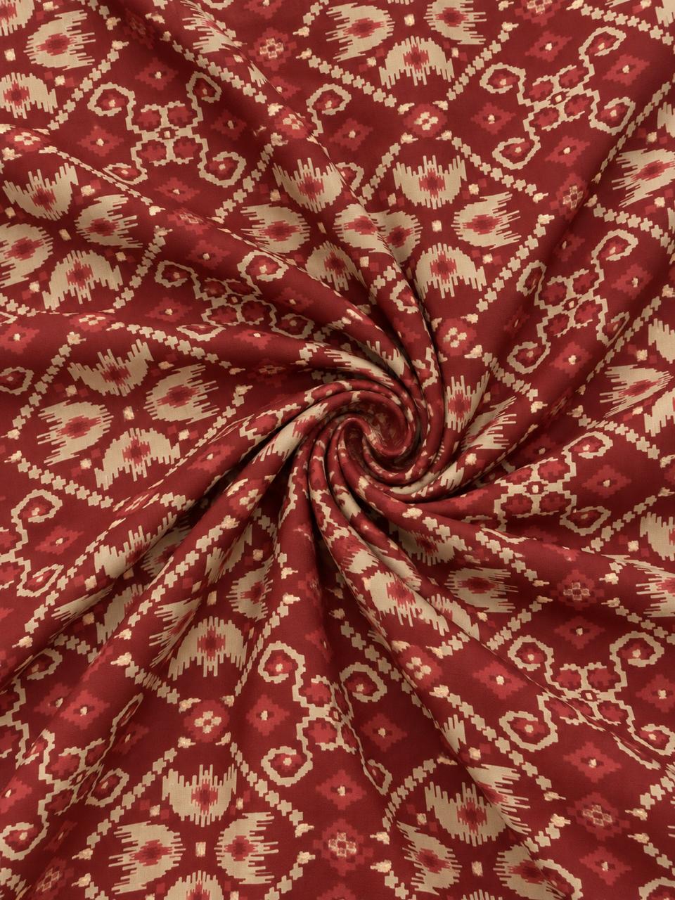 IKAT ARTISAN COTTON SUIT SET (MAROON)