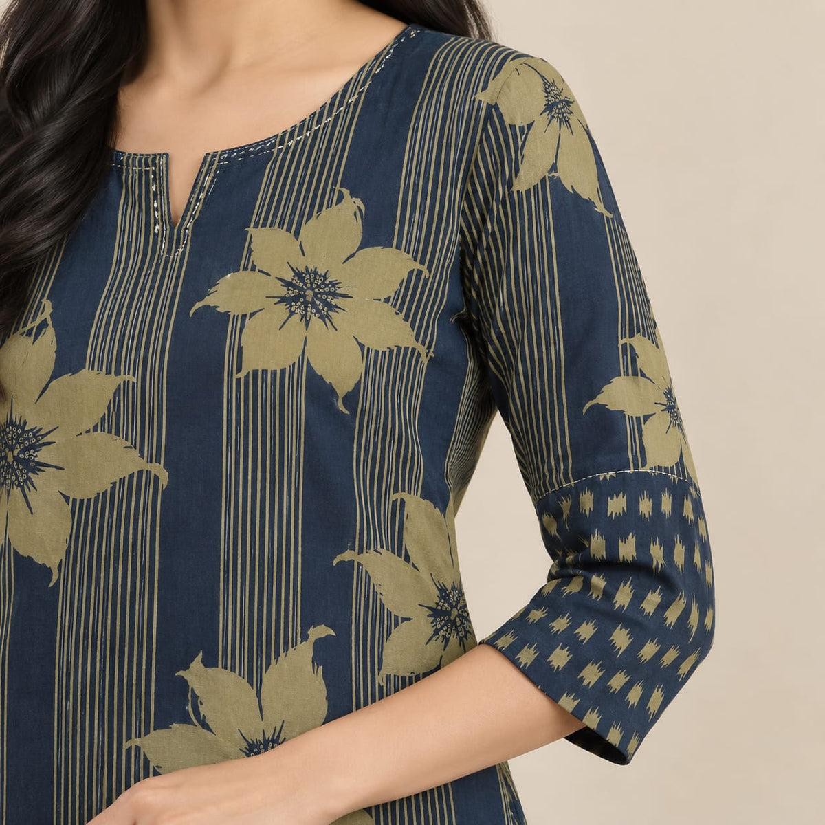 INDIGO FLORA COTTON SUIT SET
