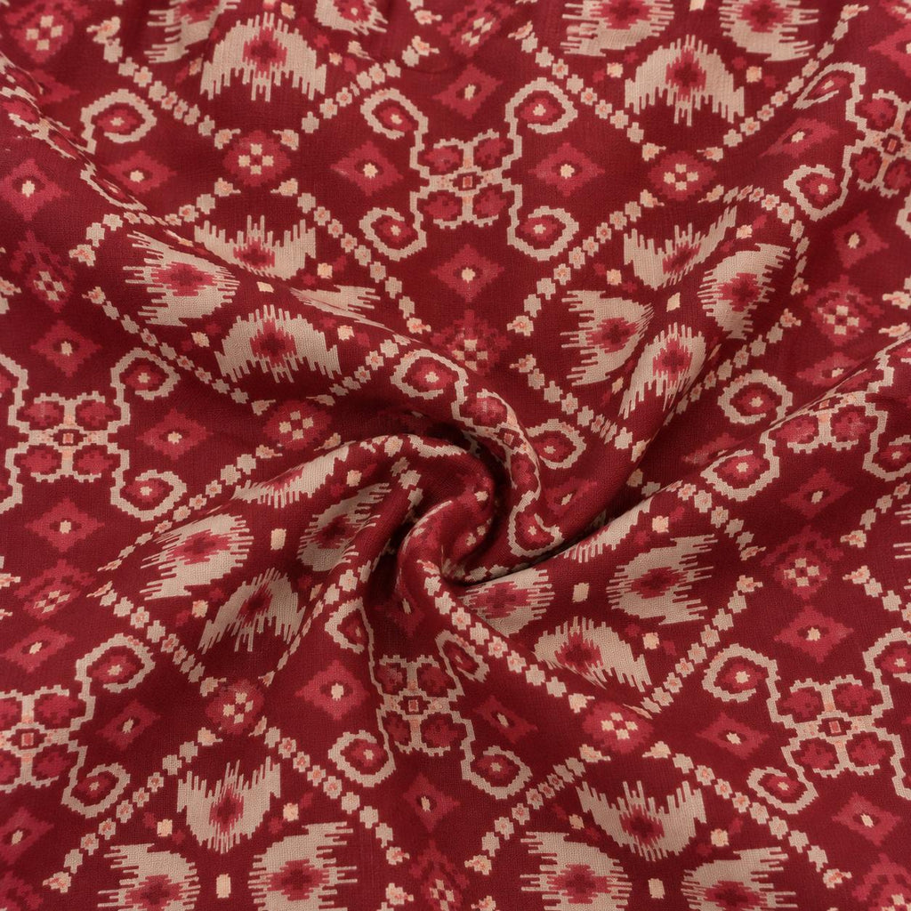 IKAT MOSAIC COTTON TUNIC (MAROON)